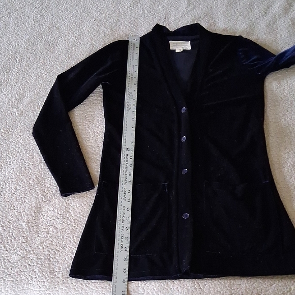 Evy's Tree Deep Blue Velvet Cardigan - Picture 5 of 7